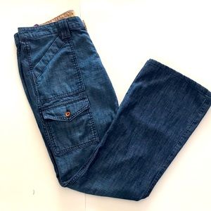 Rich and Skinny blue cargo style jeans. Y2K style.